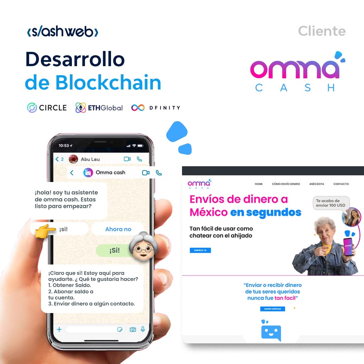 Pagos internacionales utilizando blockchain con un bot de WhatsApp